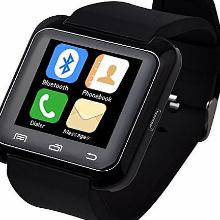 5ive [Upgraded Version of U8] U80 Bluetooth 4.0 Smart Wrist Wrap Watch Phone for Smartphones IOS Android Apple iphone 5/5C/5S/6/6 Puls Android Samsung S3/S4/S5 Note 2/Note 3 Note 4 HTC Sony (Black)
